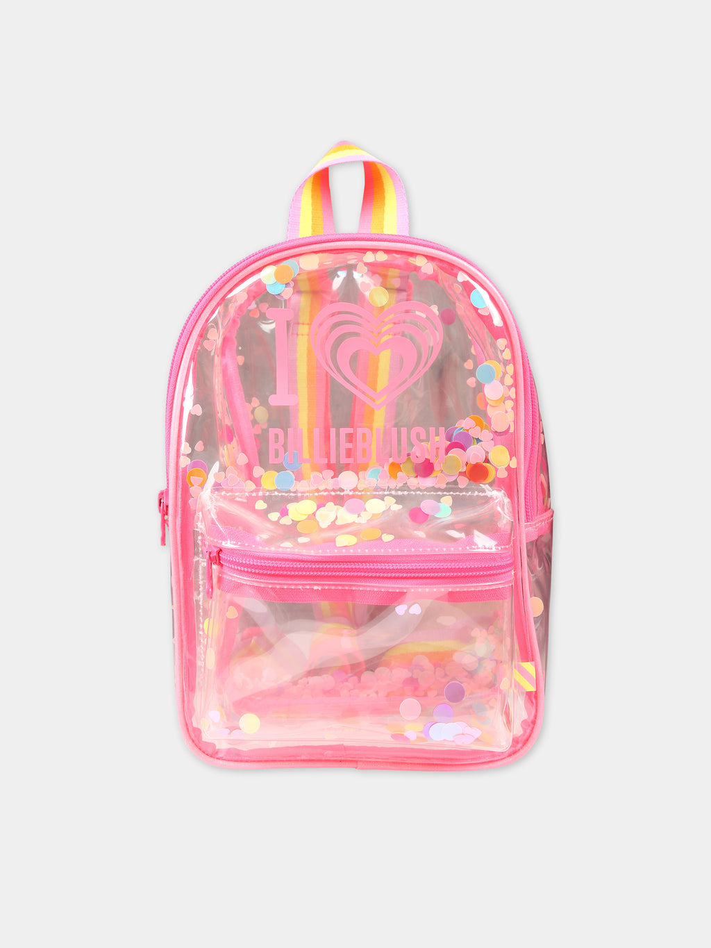 Transparent backpack for girl with logo